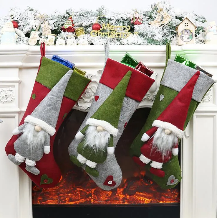 19 Inch Hanging Christmas Stocking Kits Felt Applique Classic Christmas  Socks Womens For Xmas Home Decor Candy Gift Bag Holders For Kids From  Crazyfairyland, $3.73